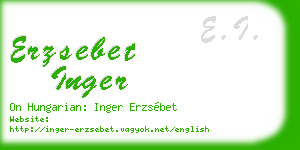 erzsebet inger business card